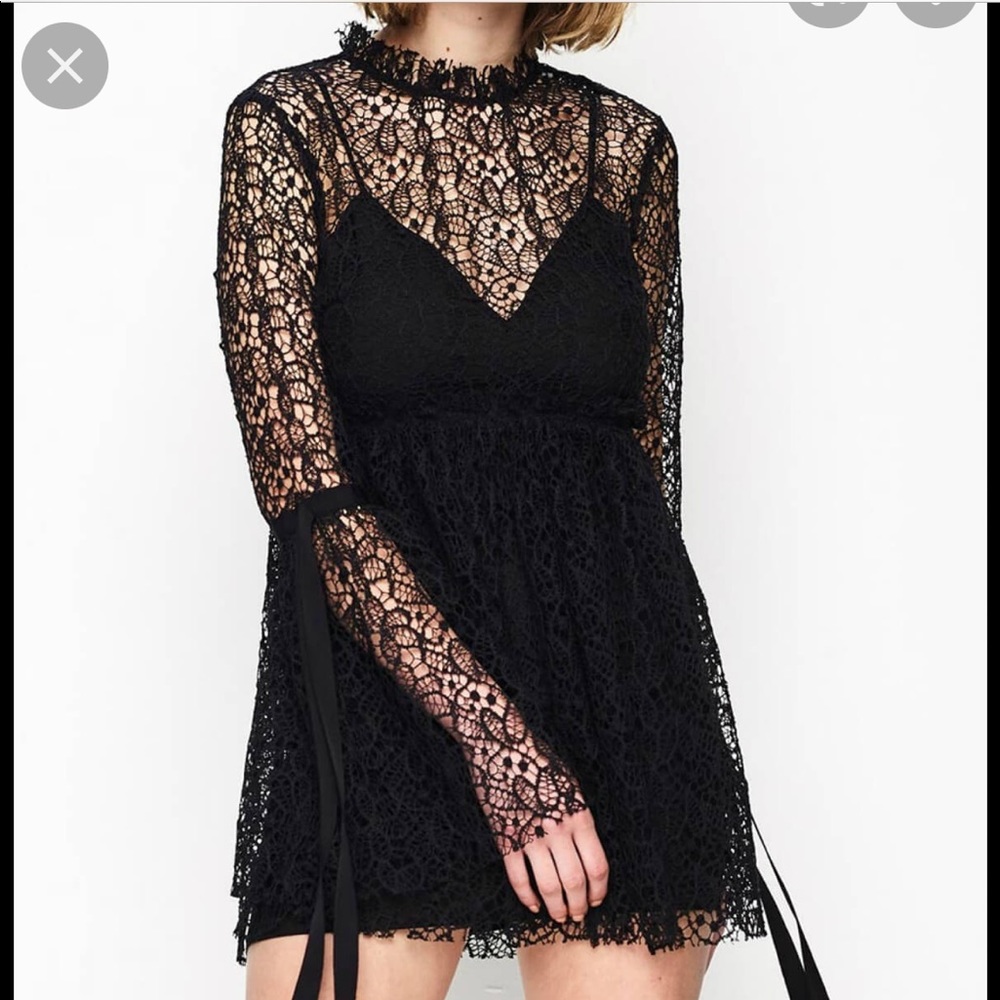 Alice McCall black mini lace dress